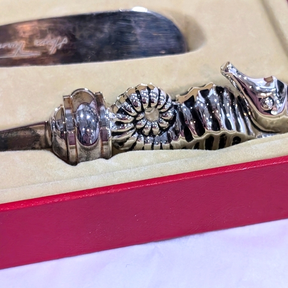 Hans Turnwald Silver Plated Spreader and Cocktail Fork, Seahorse Handles - Picture 4 of 11